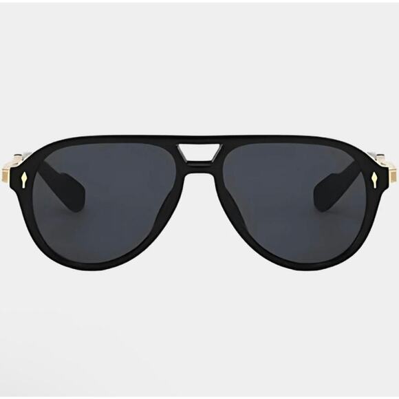 NEW VZN Frames Sainte Maxi | Onyx Black Round Aviator Sunglasses main image 2